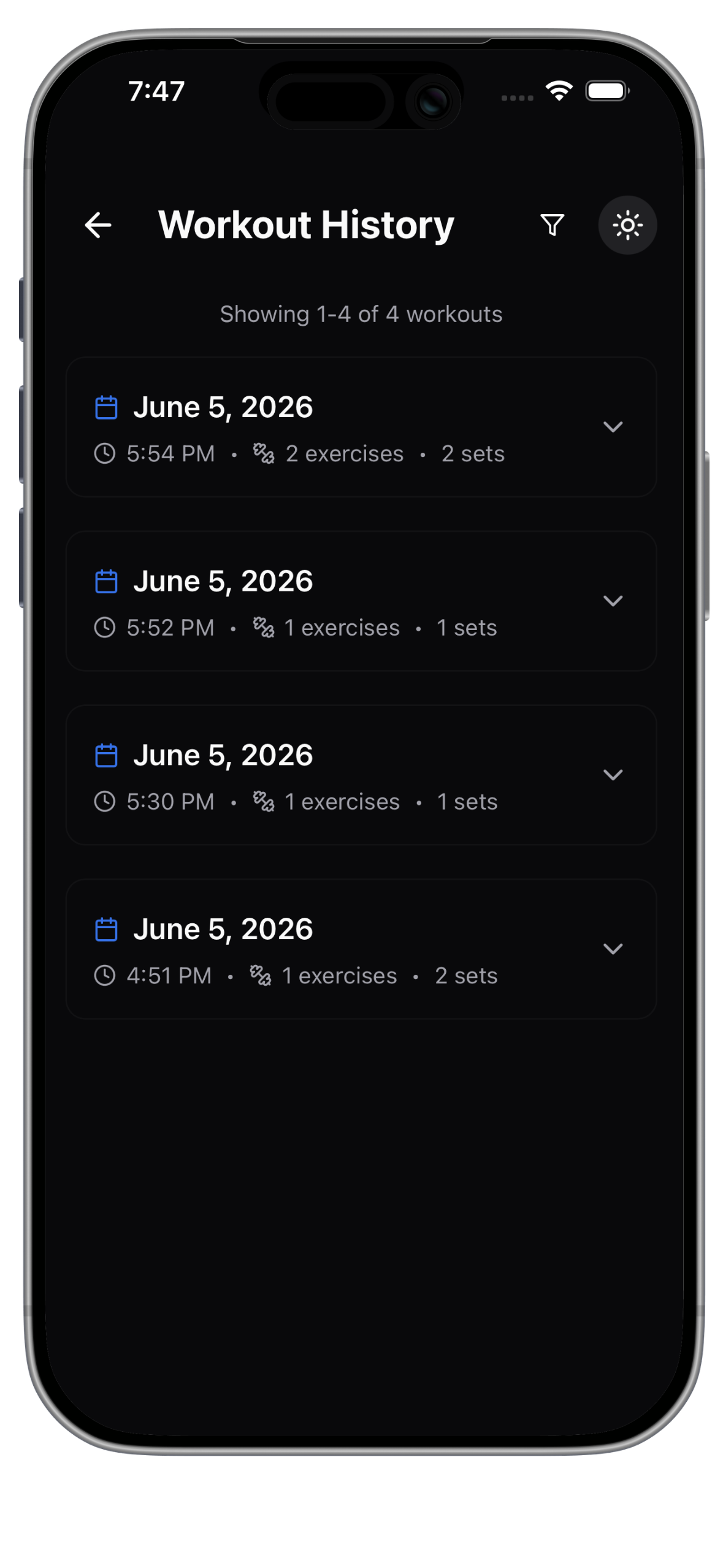 Fitlog privacy and offline screen